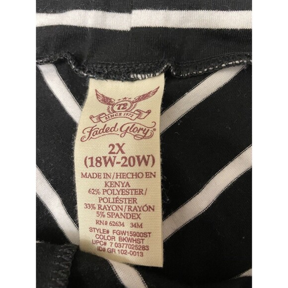 Faded Glory Maxi Skirt Stretchy Black White Stripes Chevron Print 2X 18W-20W - Picture 7 of 7